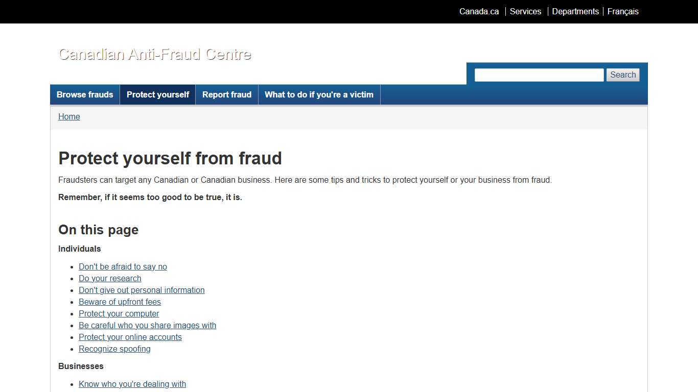 Protect yourself from fraud