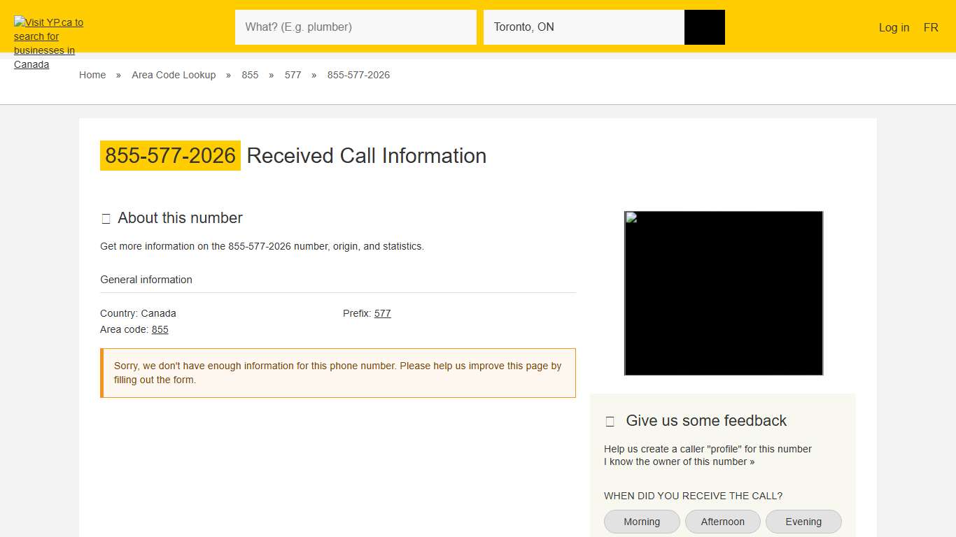 855-577-2026 | 18555772026 Who called | YP.ca